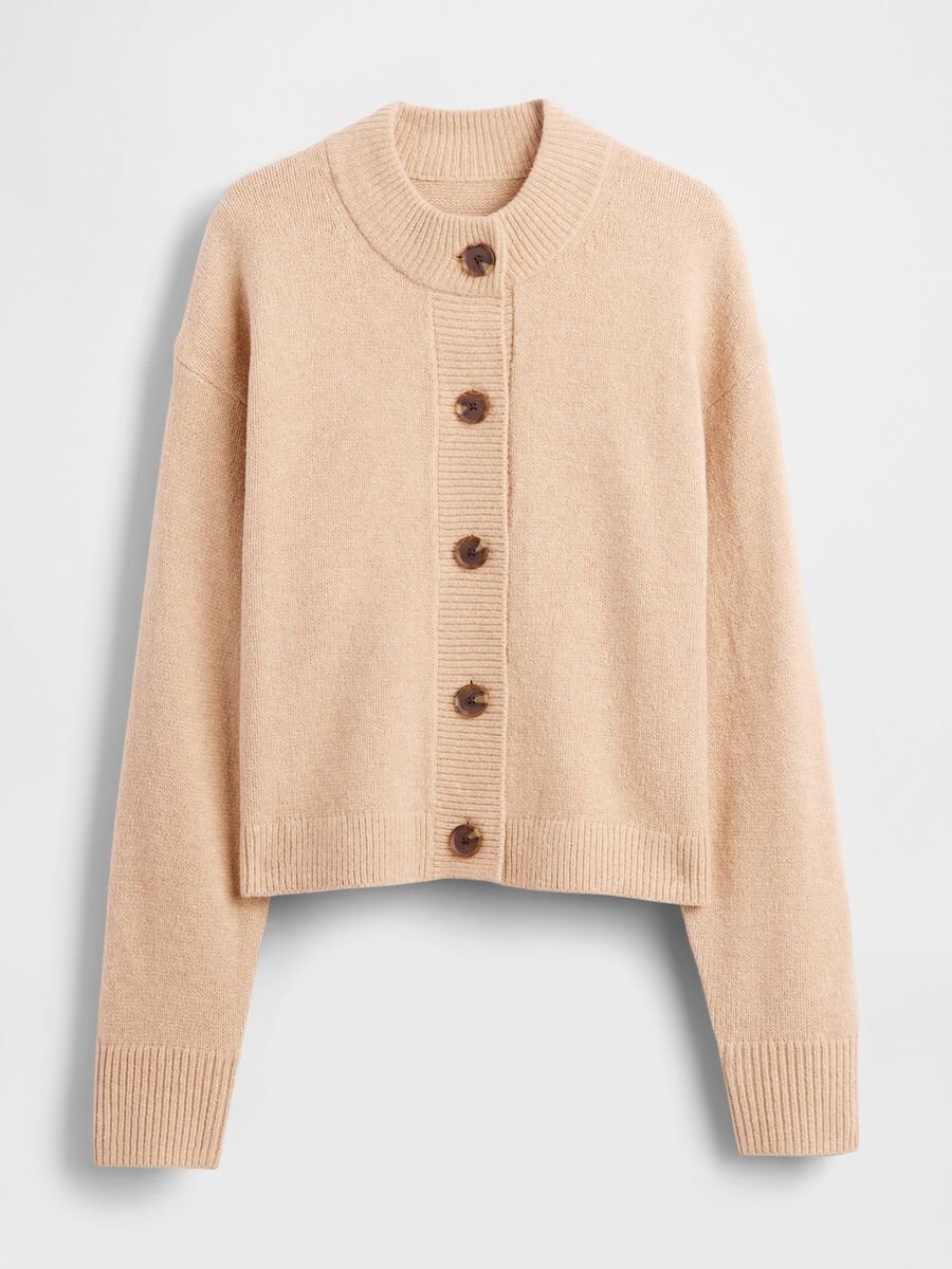 Cardigan beige tricot per donna Donna_3