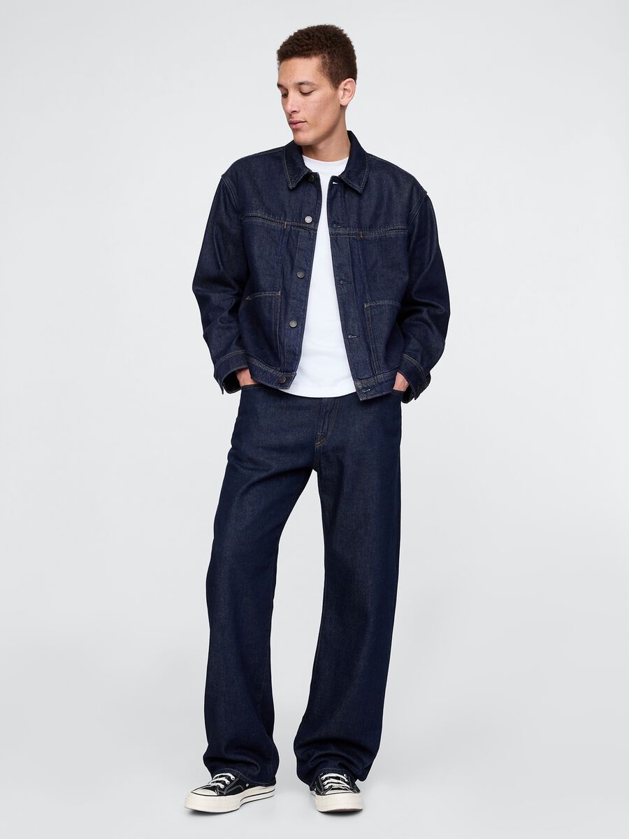 Giacca di jeans blu in cotone e Lyocell Uomo_1