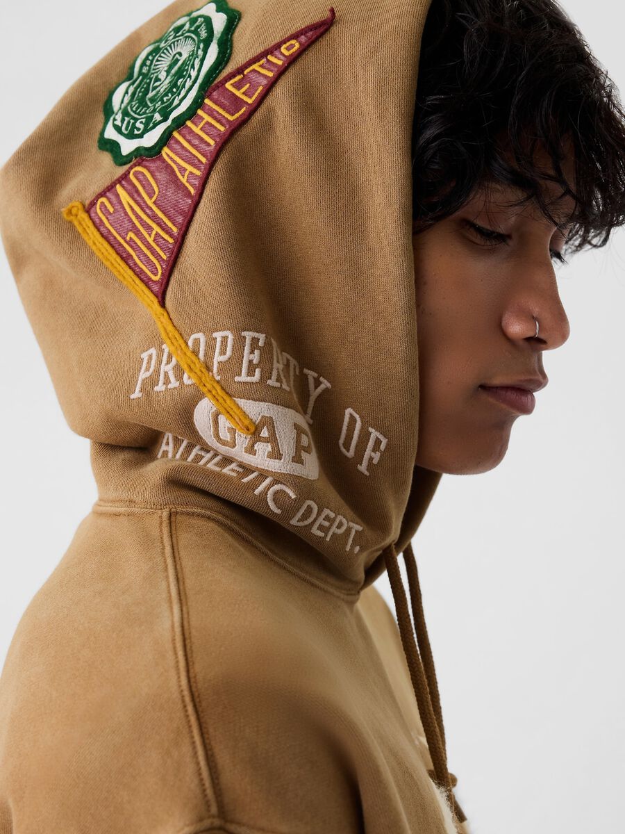 Felpa con cappuccio e patch logo Uomo_3