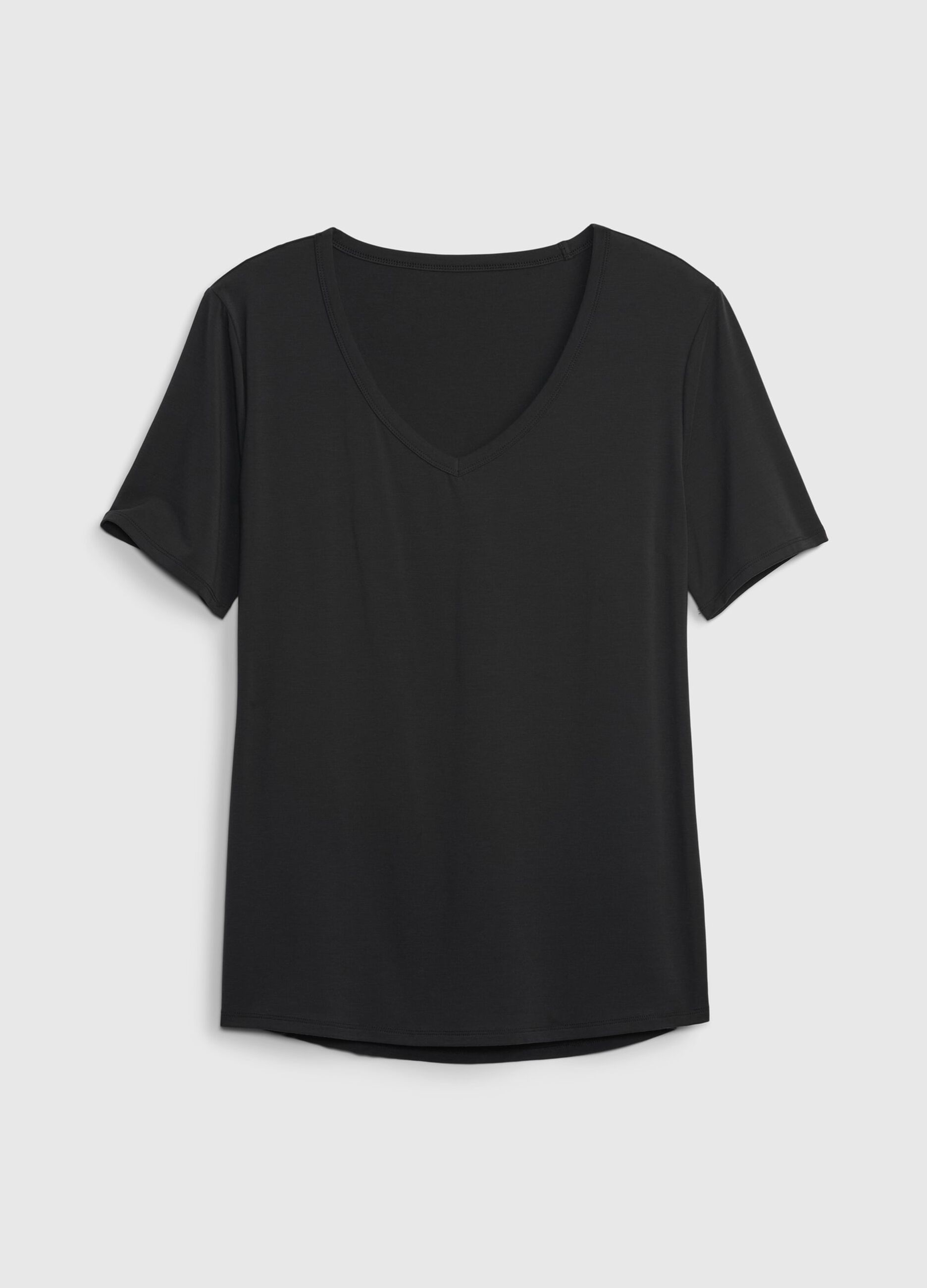 V-neck stretch T-shirt