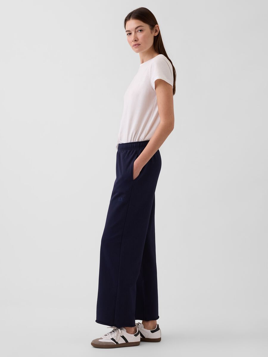 Joggers a palazzo in misto cotone con logo GAP Donna_3