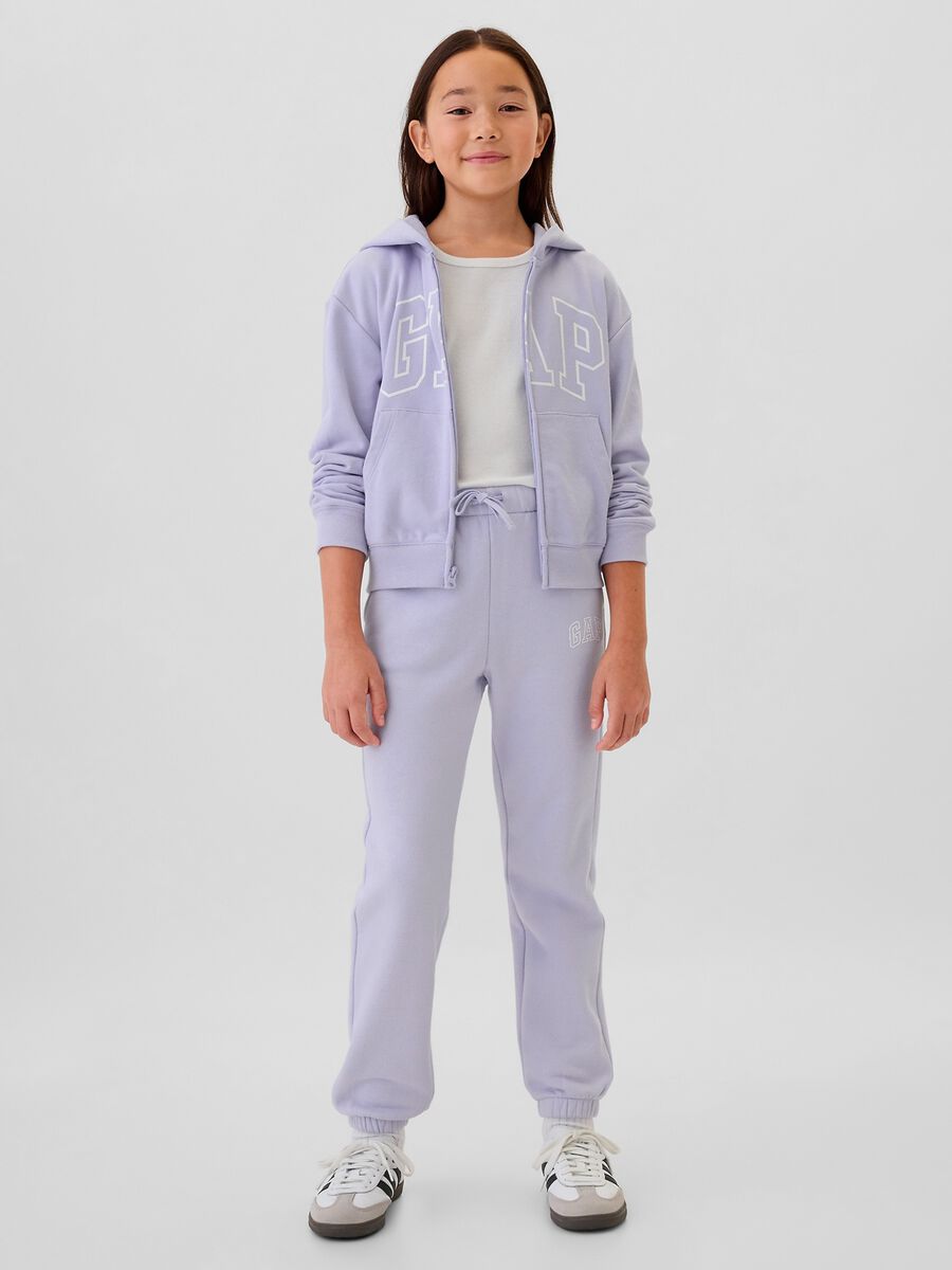 Joggers con coulisse e ricamo logo Bambina_0