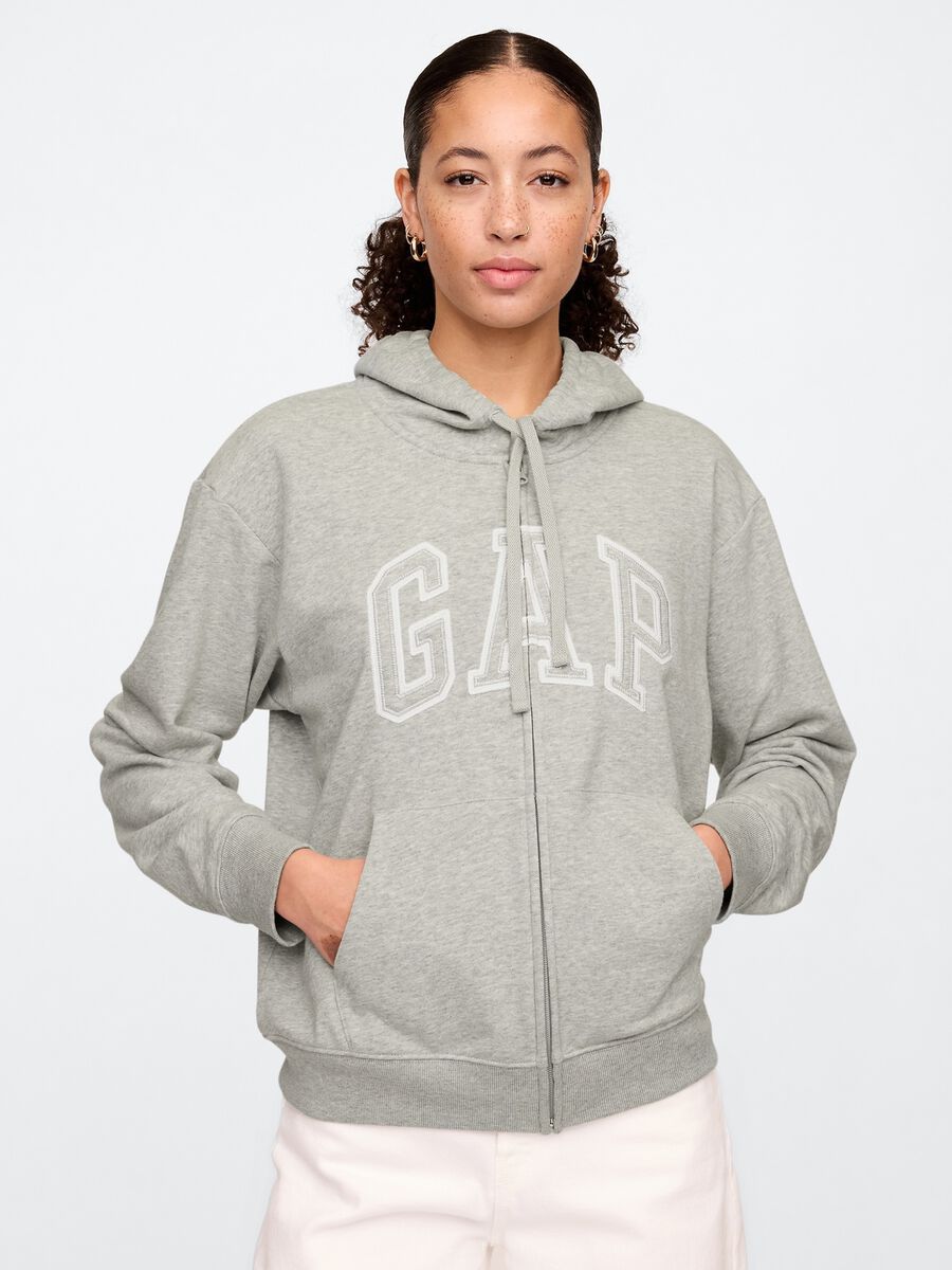 Felpa con cappuccio grigia con logo GAP Woman_0
