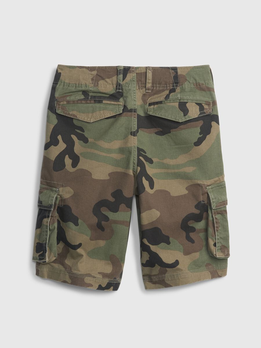 Cargo Bermuda shorts in camouflage stretch cotton Boy_3