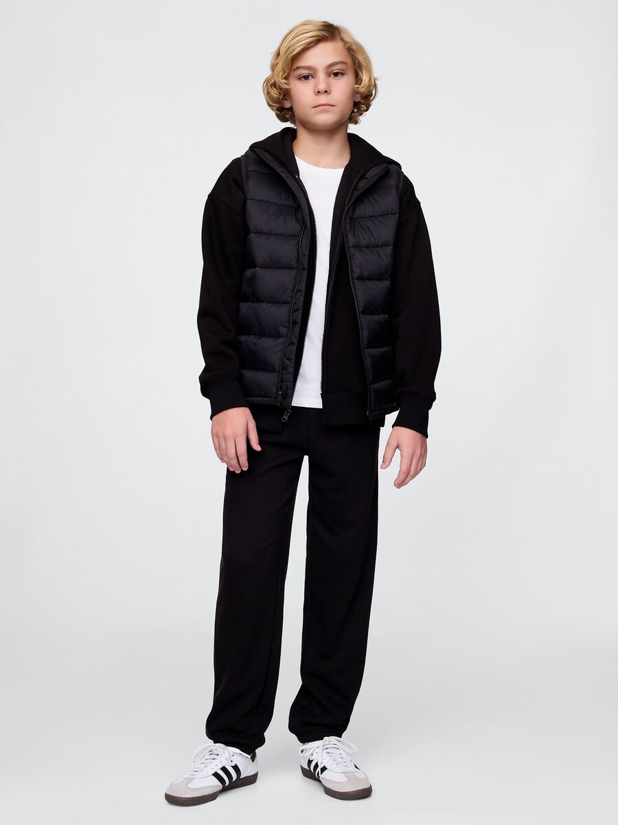 Pantaloni jogger in misto cotone nero da bambino regular fit Bambino_0