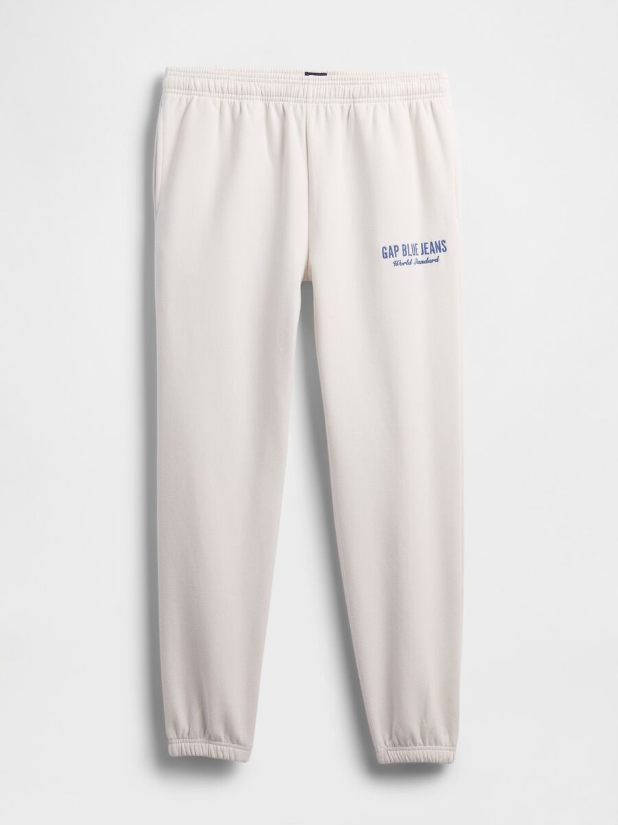 Beige jogger trousers in cotton and polyester blend Man_5