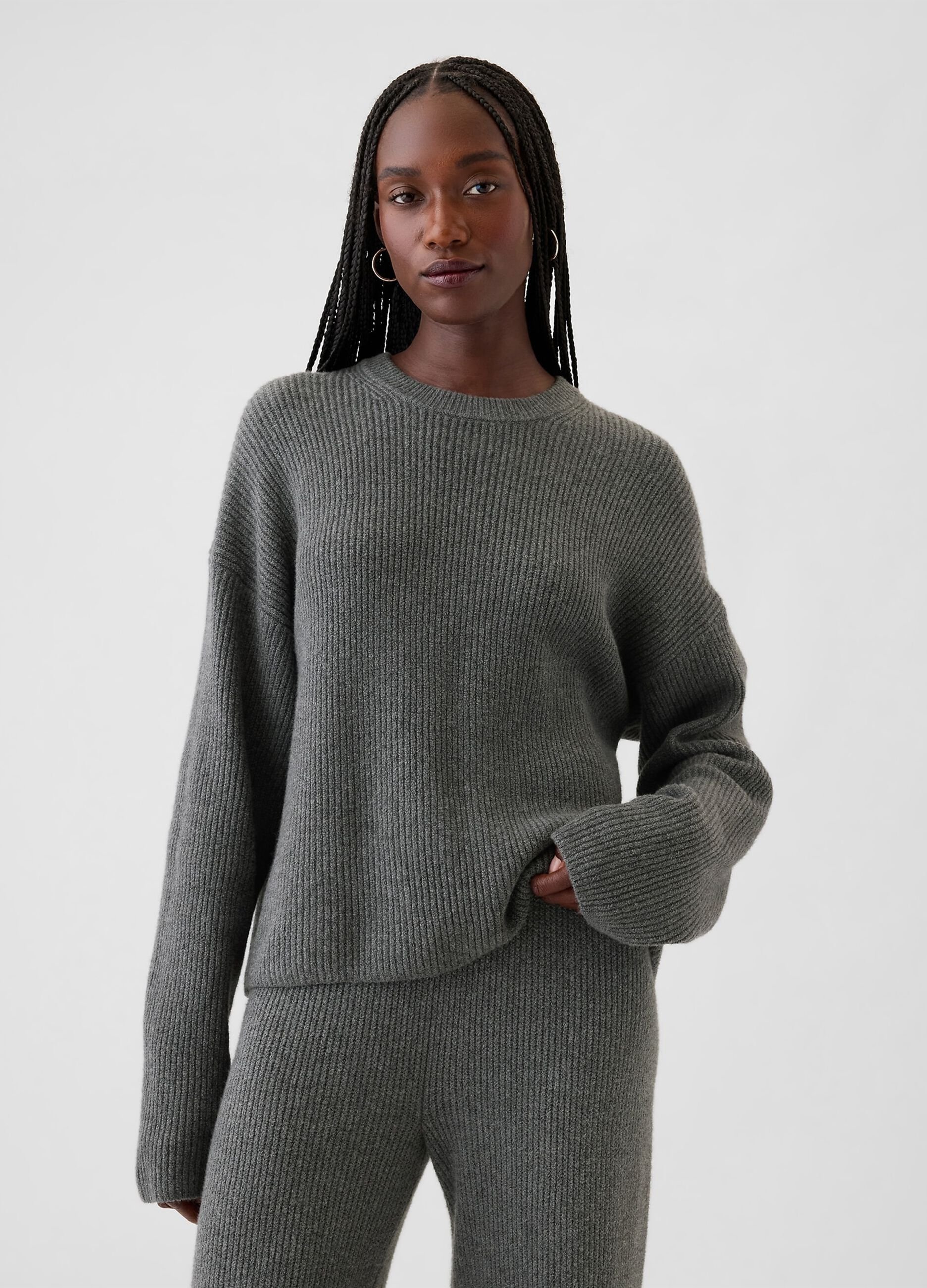 Pullover oversize a coste inglesi