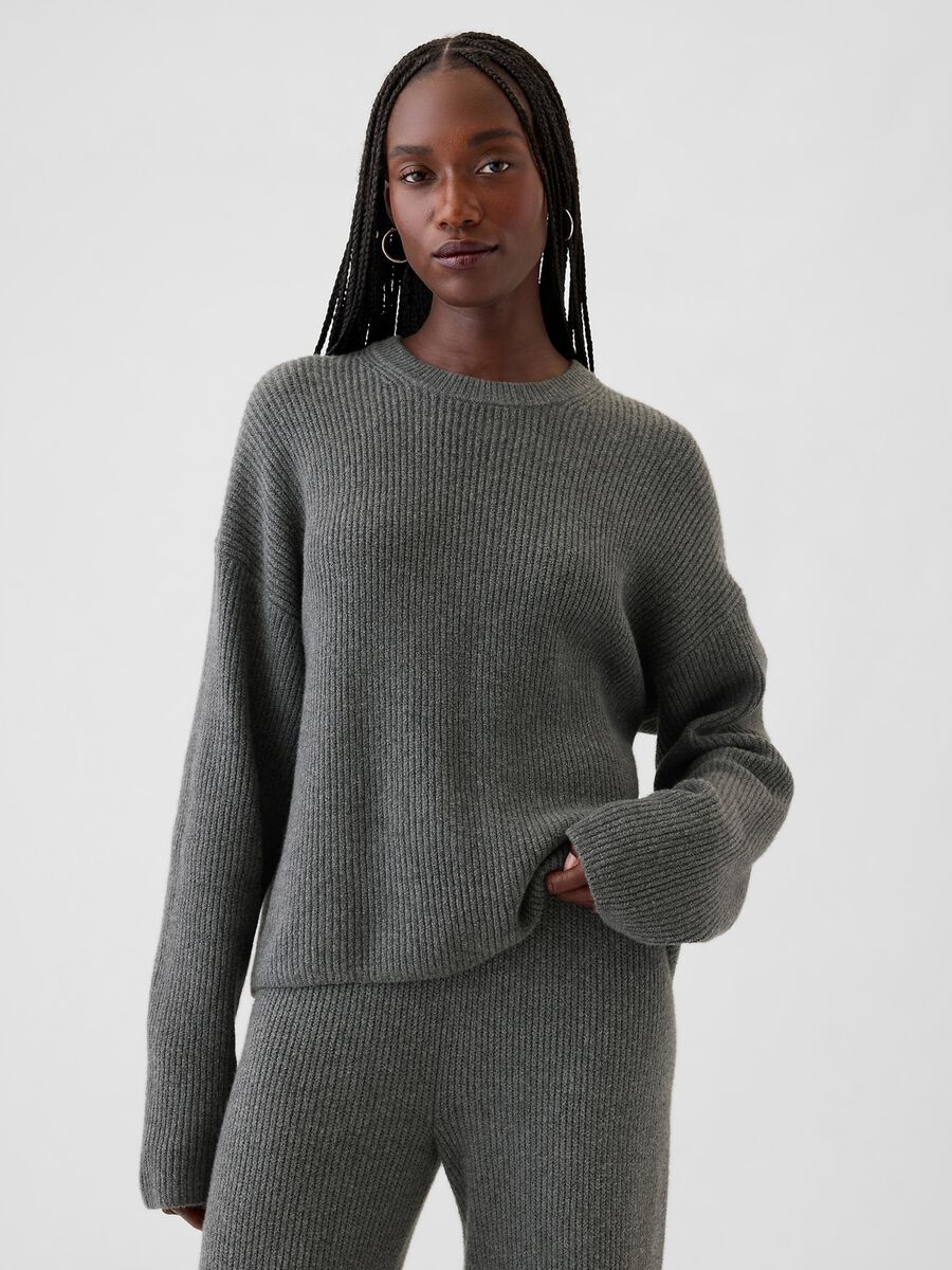 Ribbed oversized pullover Woman_0
