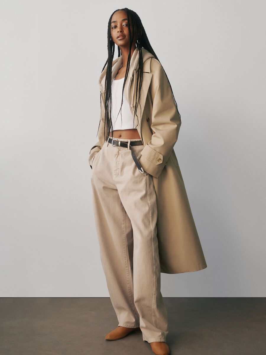 Beige Cotton Trousers Woman_6