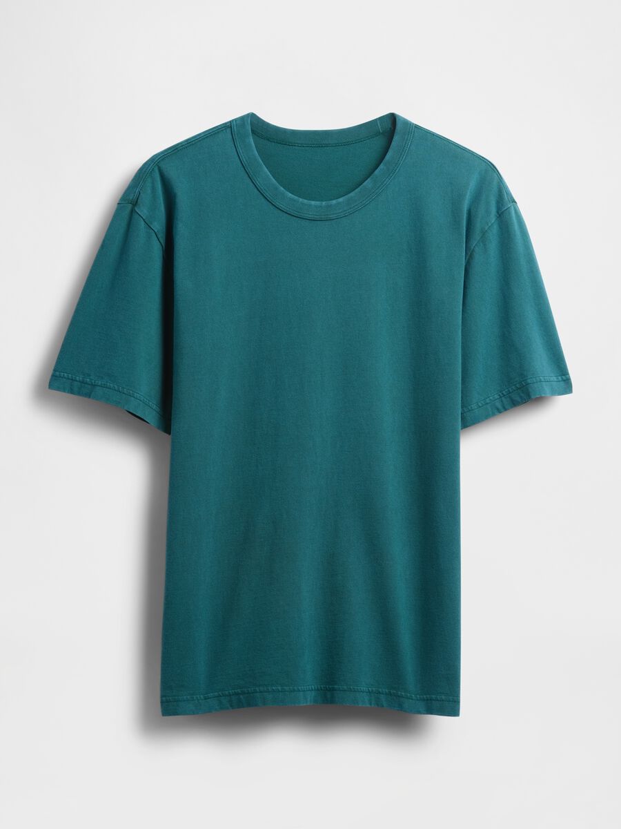 Green Cotton Short Sleeve T-shirt Man_4