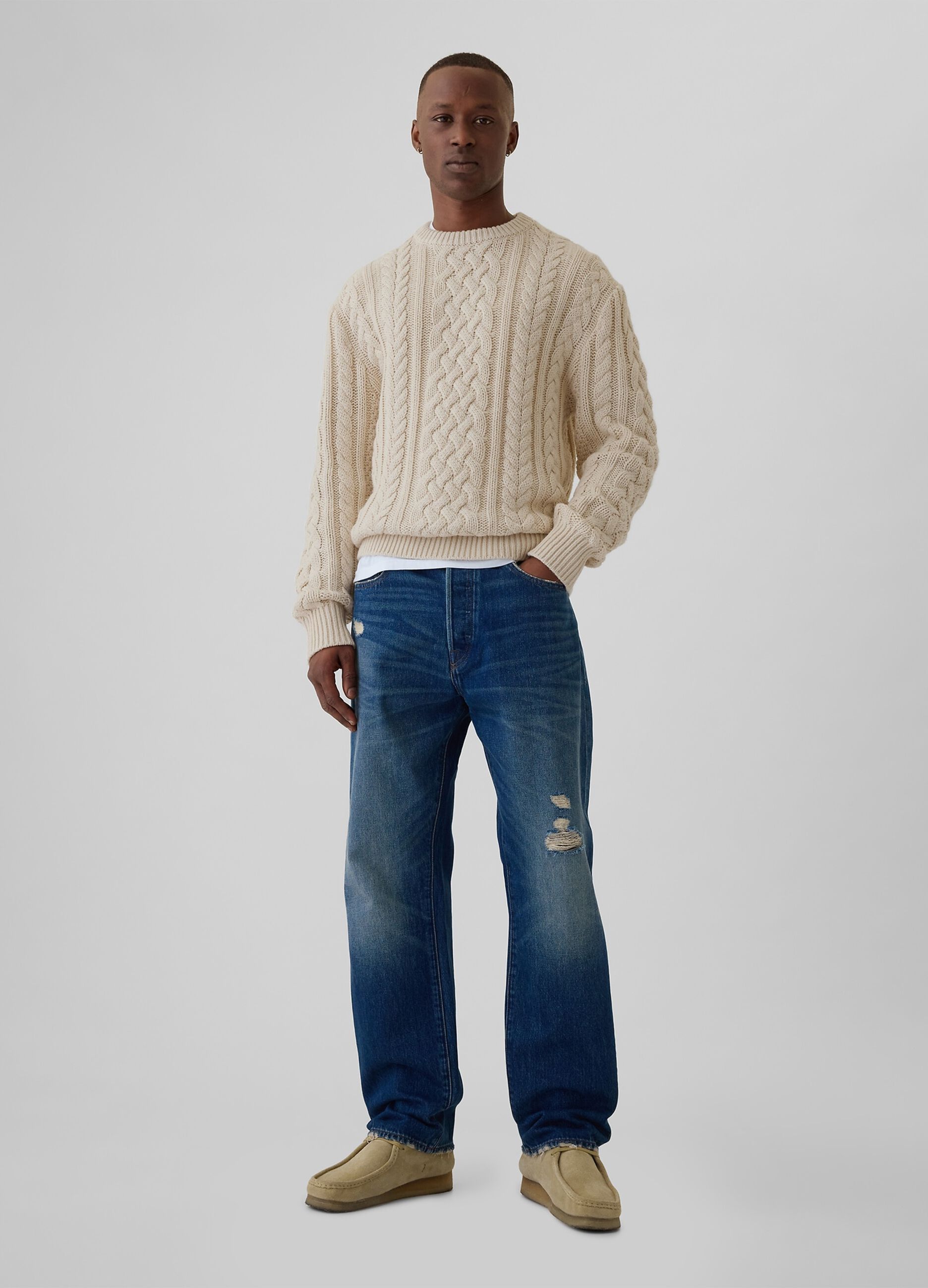 Pullover with cable-knit design_1