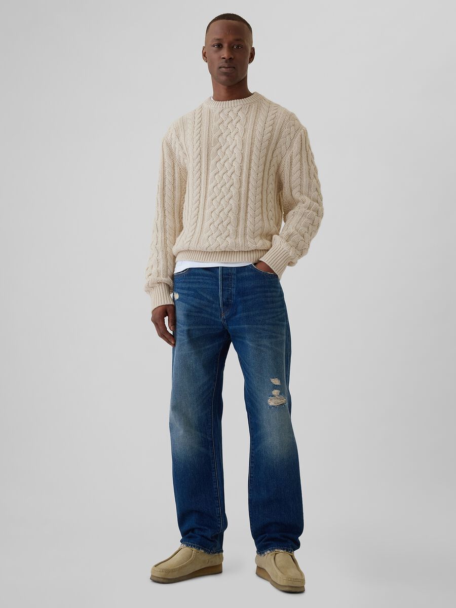 Pullover con lavorazione a trecce Uomo_1