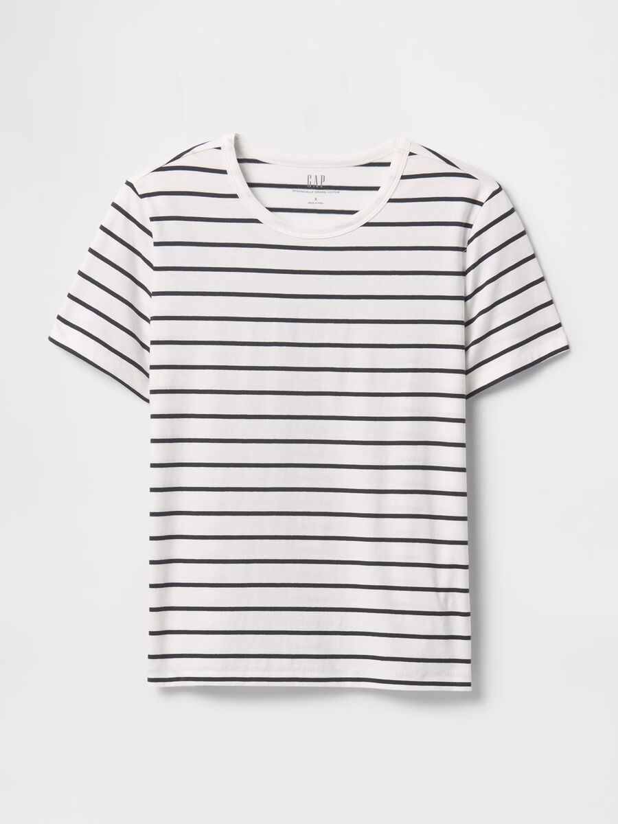 T-shirt a righe bianche e nere in cotone Gap Donna_3