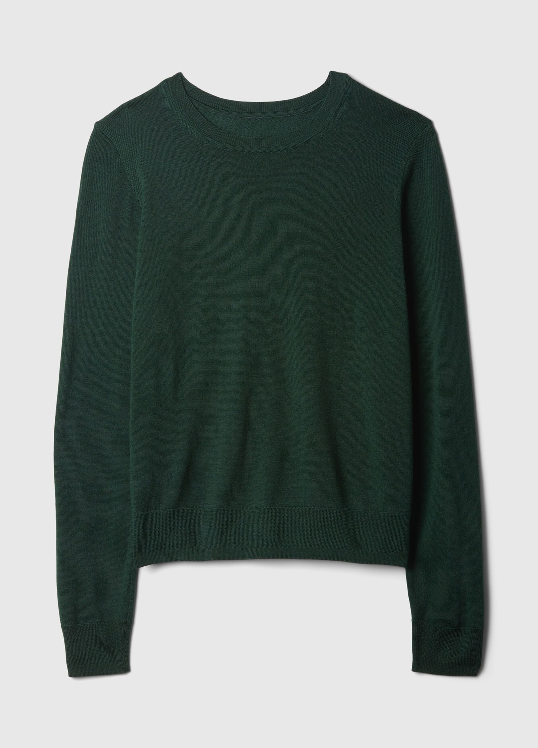 Pullover girocollo in lana merino_4