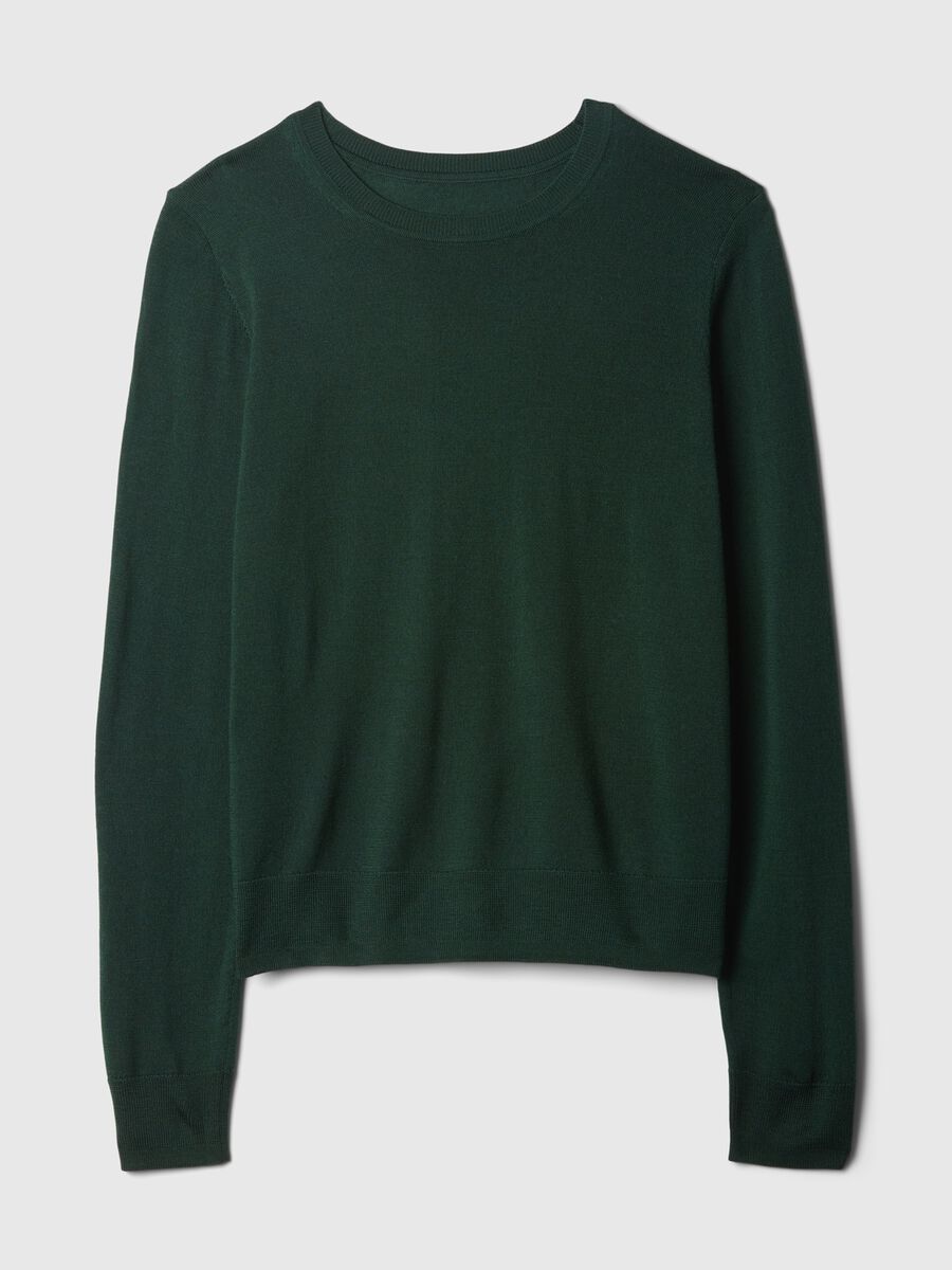 Merino wool pullover with round neck Woman_4