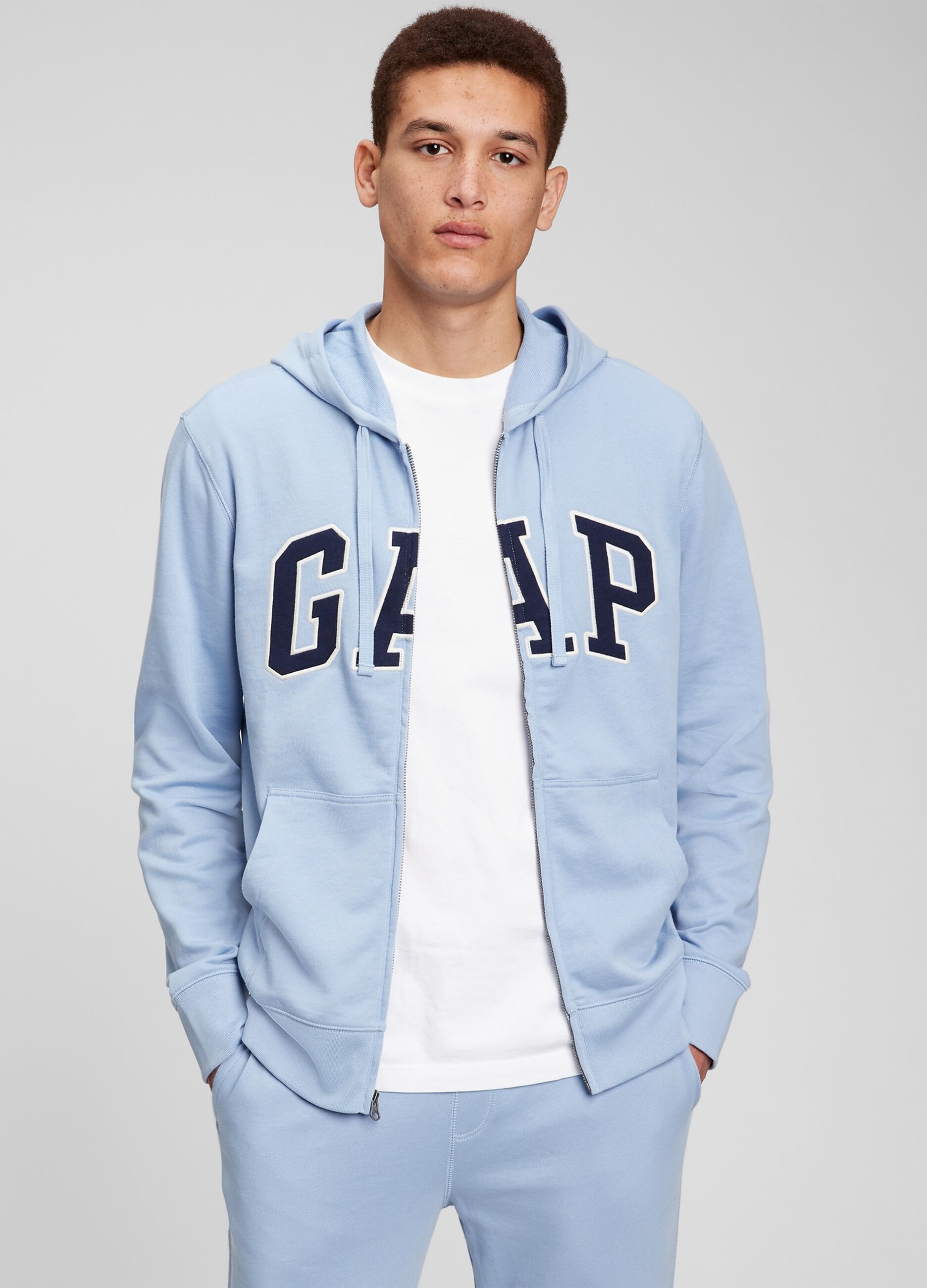 Full-zip in French Terry con logo