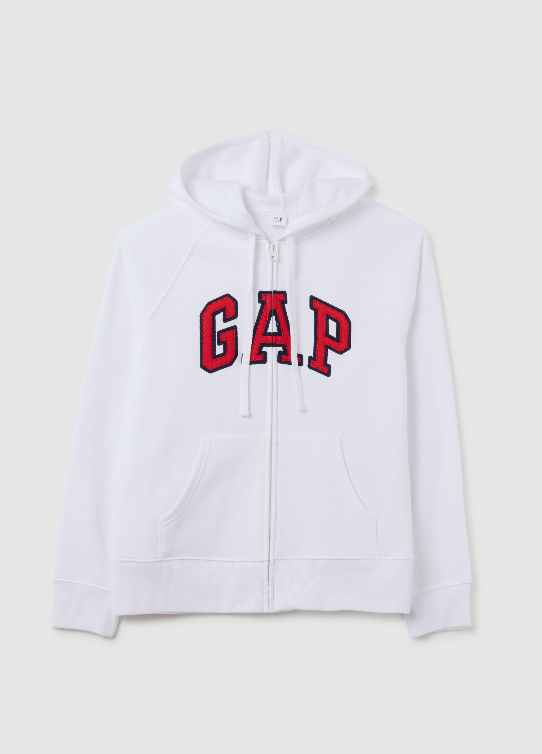 Full-zip sweatshirt with hood and logo embroidery_2