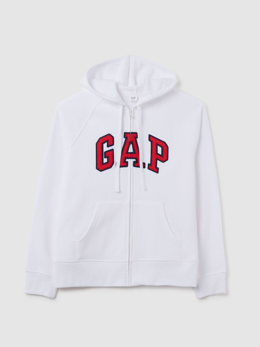 Full-zip con cappuccio ricamo logo Donna_2