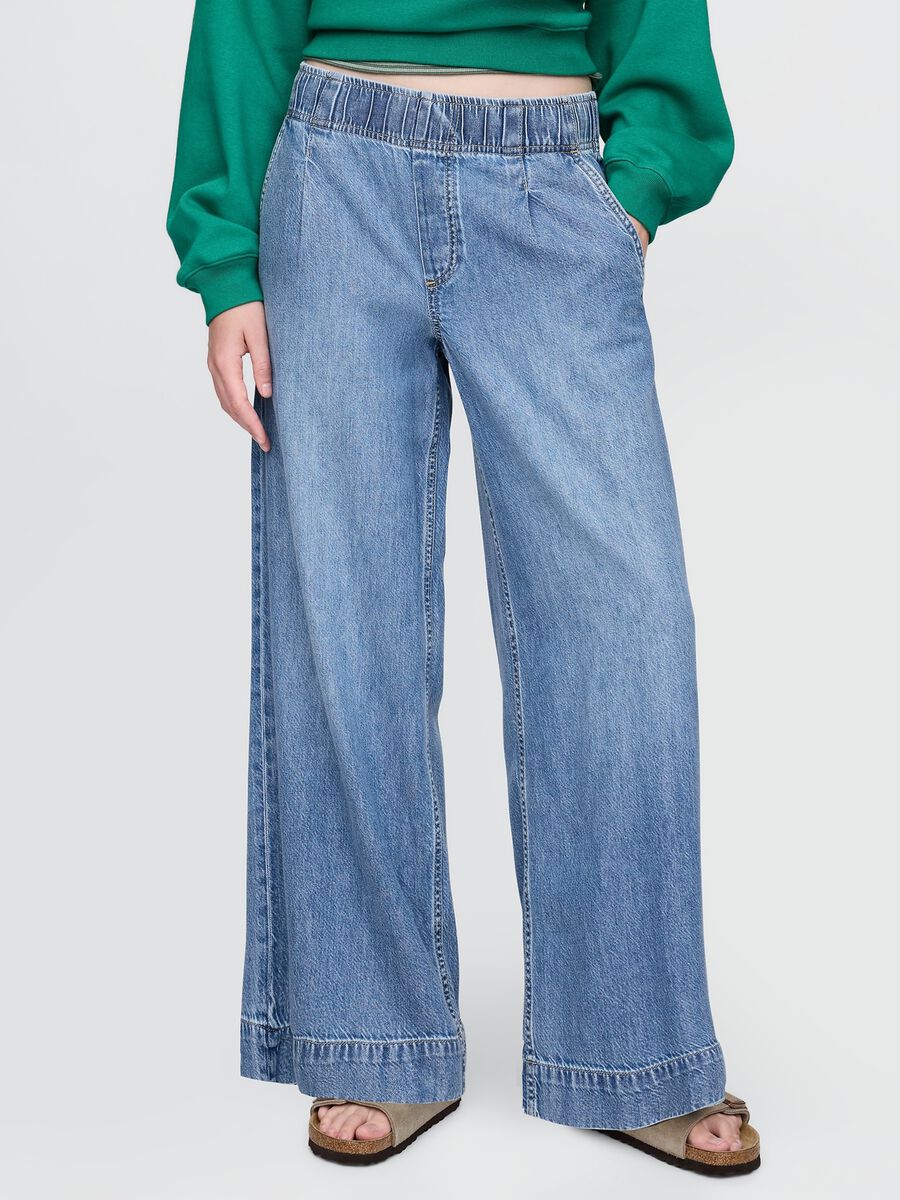 Jeans Gap a gamba larga in denim Donna_1