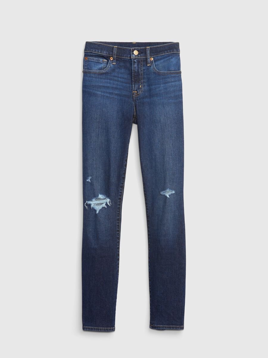 Jeans skinny fit con abrasioni Donna_4