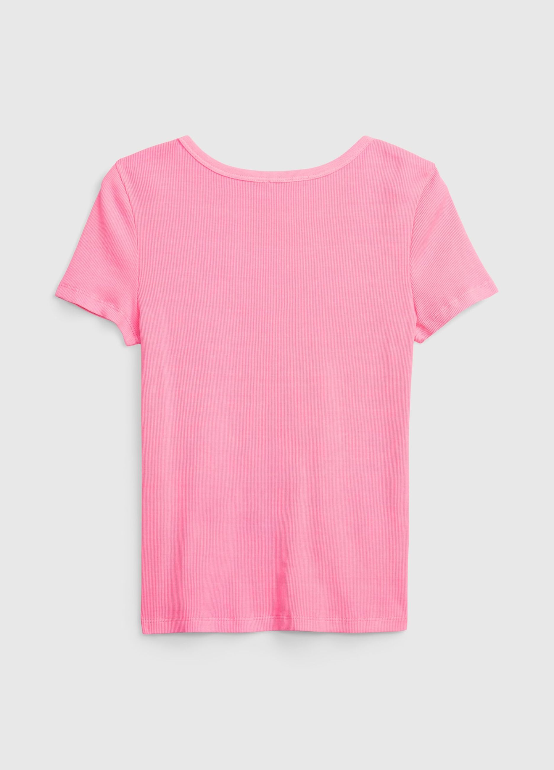 Ribbed T-shirt with round neck_1