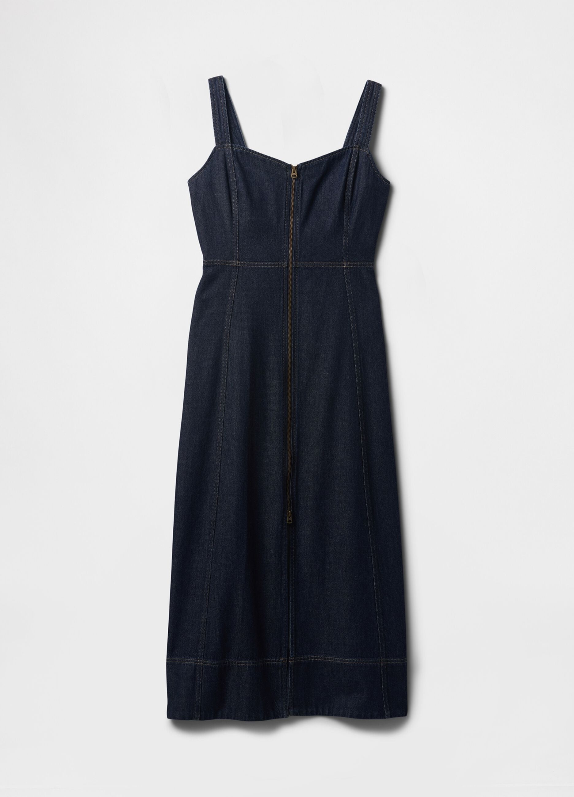 Abito lungo denim con zip frontale_6