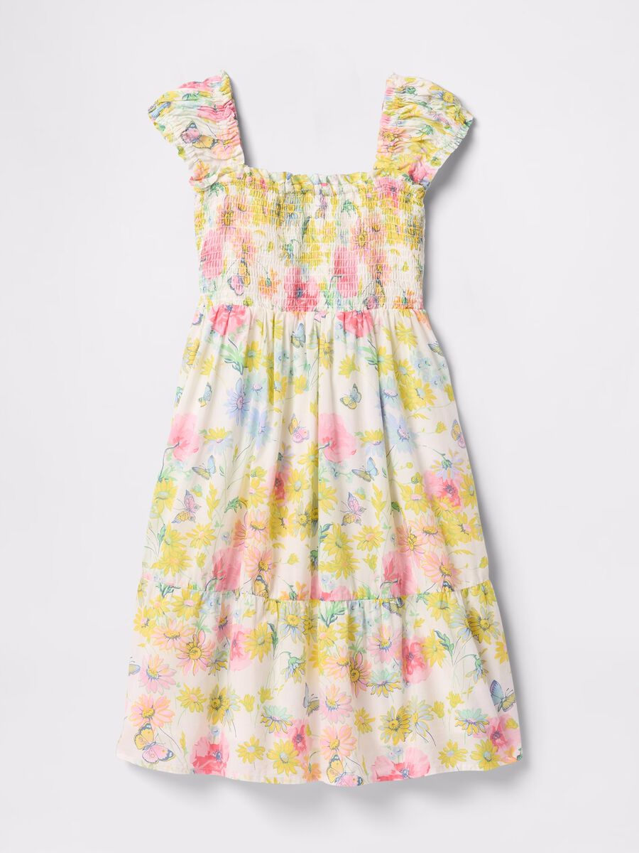 Multicolor Floral Dress in Cotton GAP Kids Girl_3