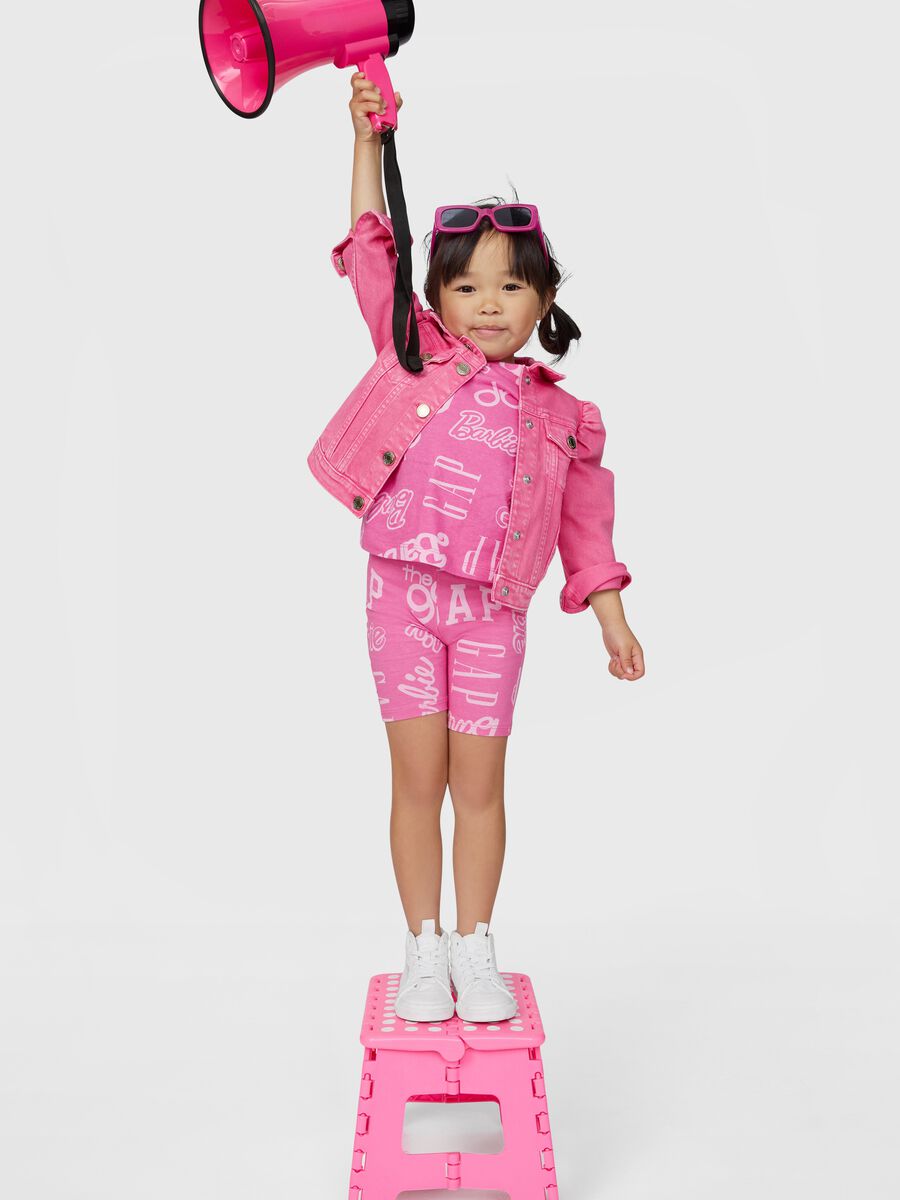 Barbie™ denim jacket with puff sleeves Toddler Girl_1