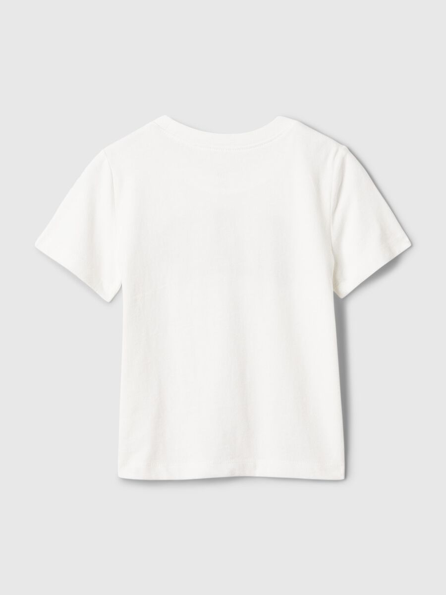 White Short Sleeve T-shirt with GAP Logo Baby Boy_1