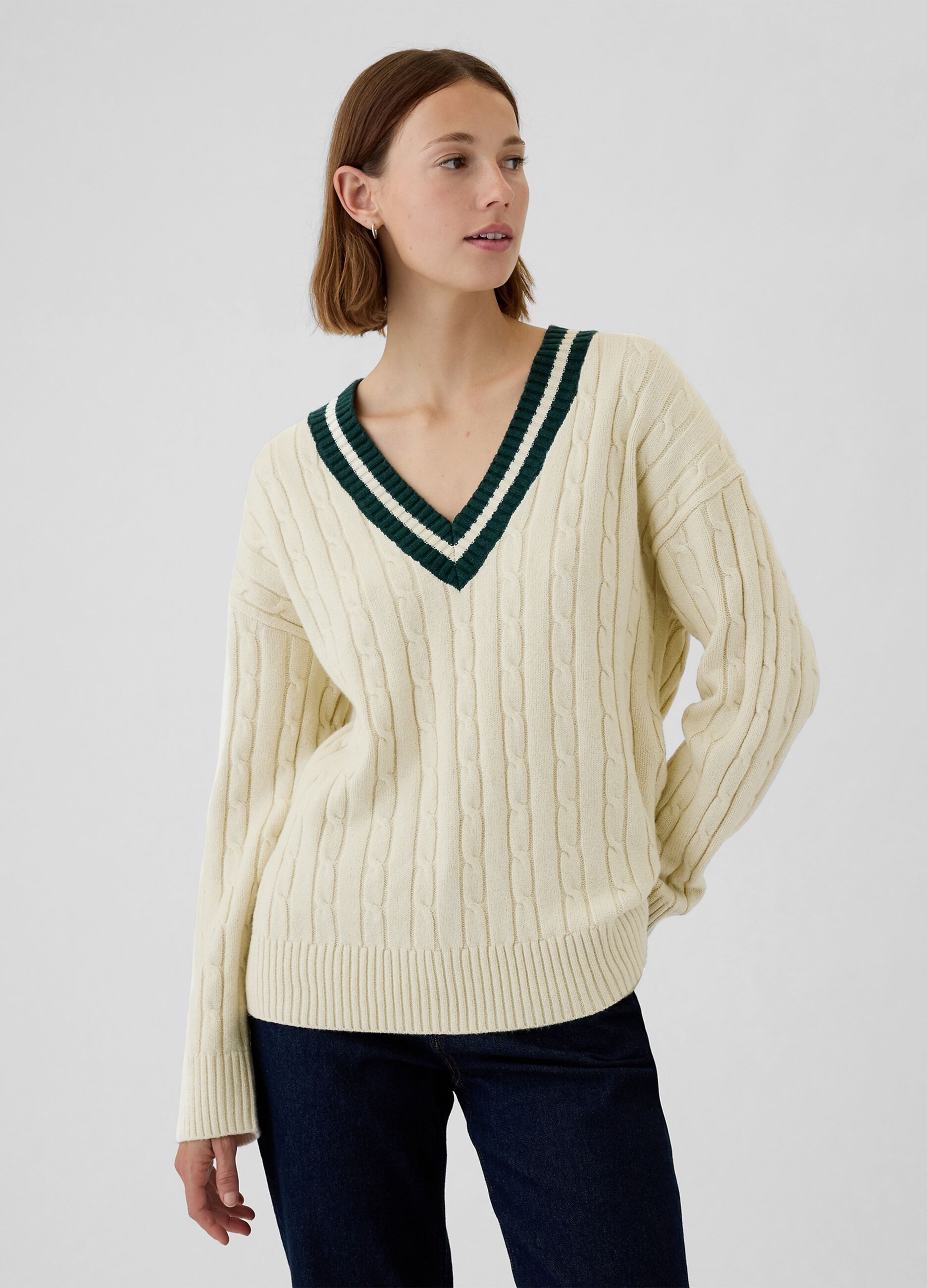 Pullover oversize con profili rigati