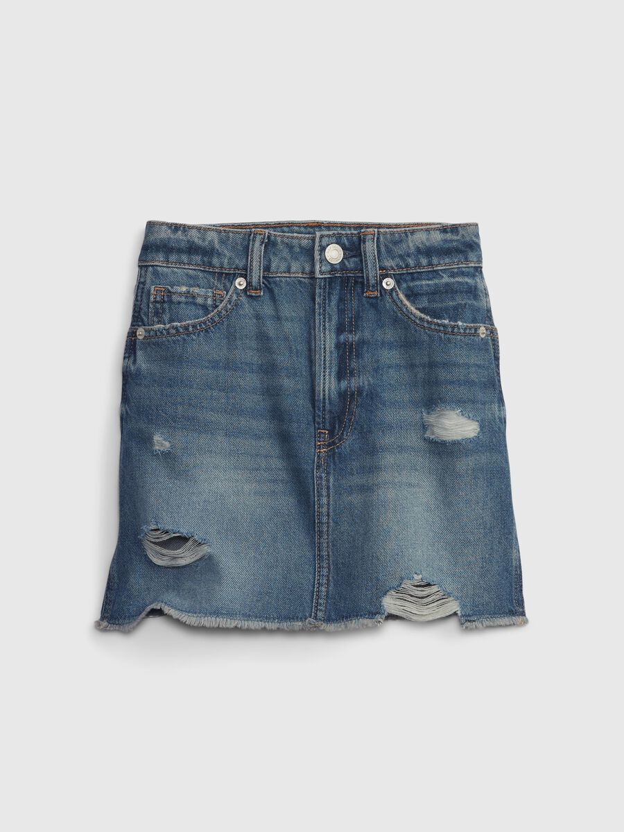 Skirt in distressed-effect denim Girl_0