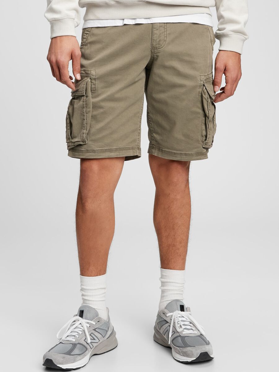 Bermuda cargo shorts in cotton and Lyocell Man_0