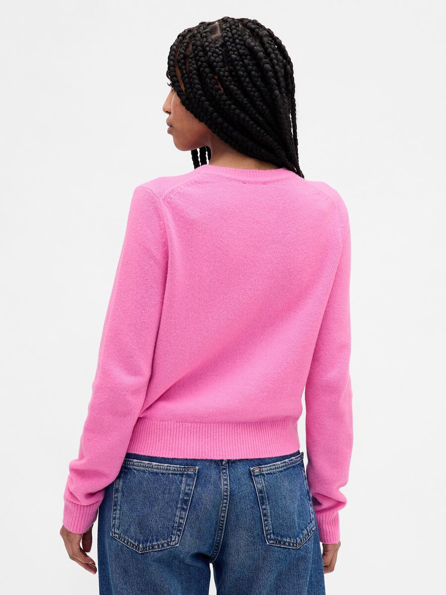 Pink Cotton Blend Sweater Woman_1