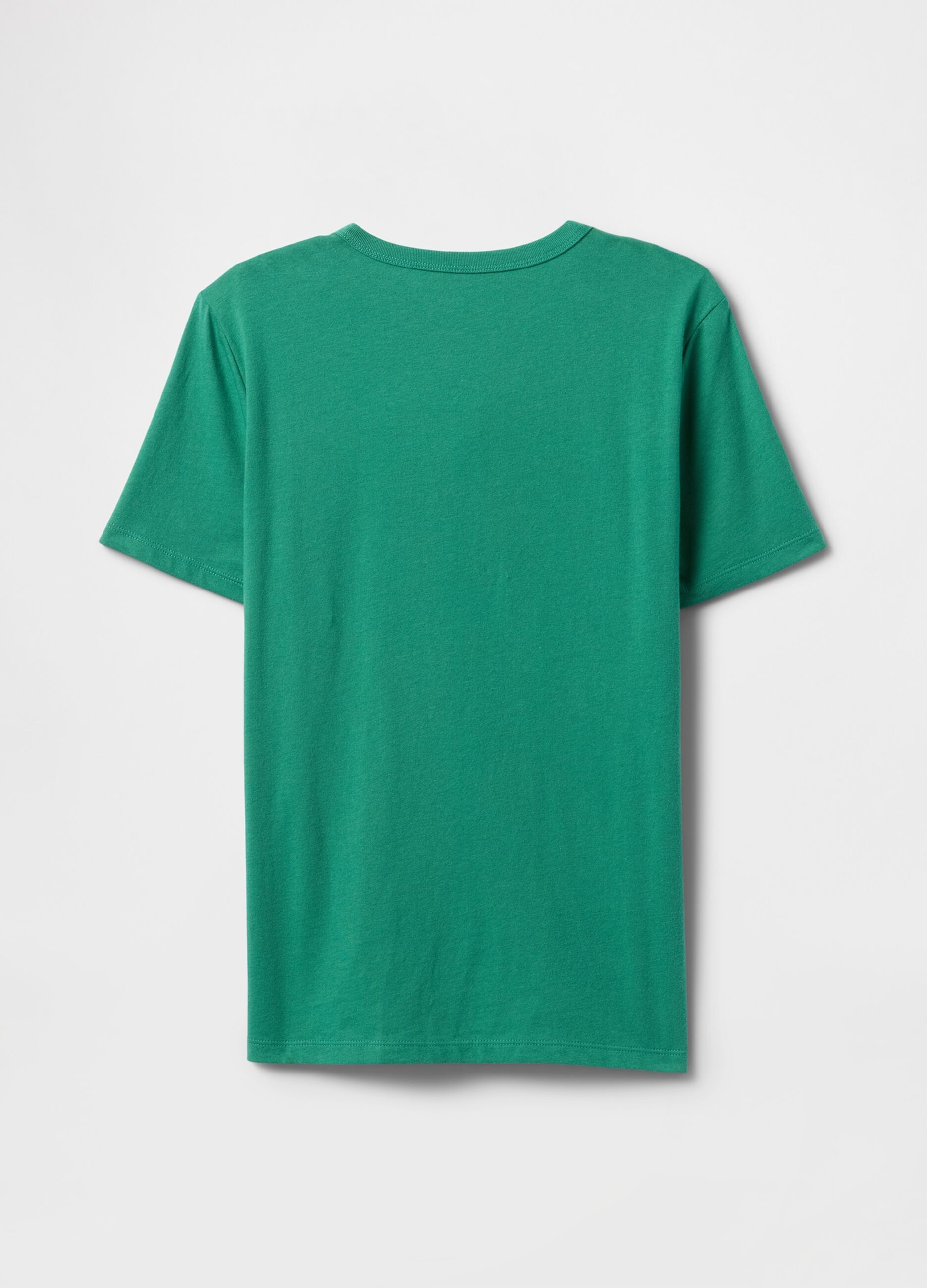 T-shirt verde in puro cotone con logo GAP_1