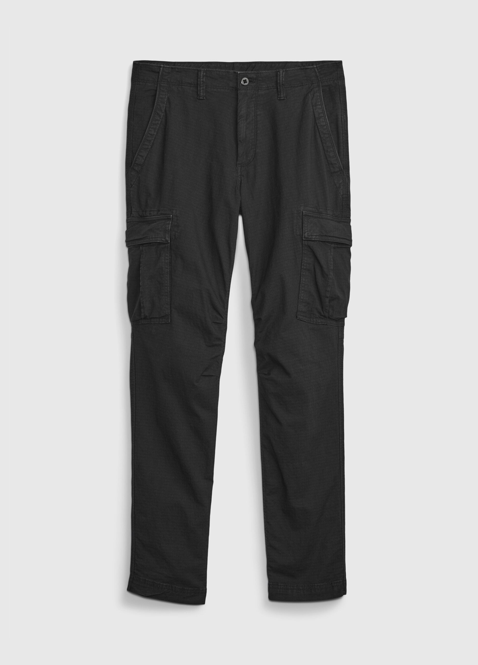 Pantalone cargo con trama ripstop_3