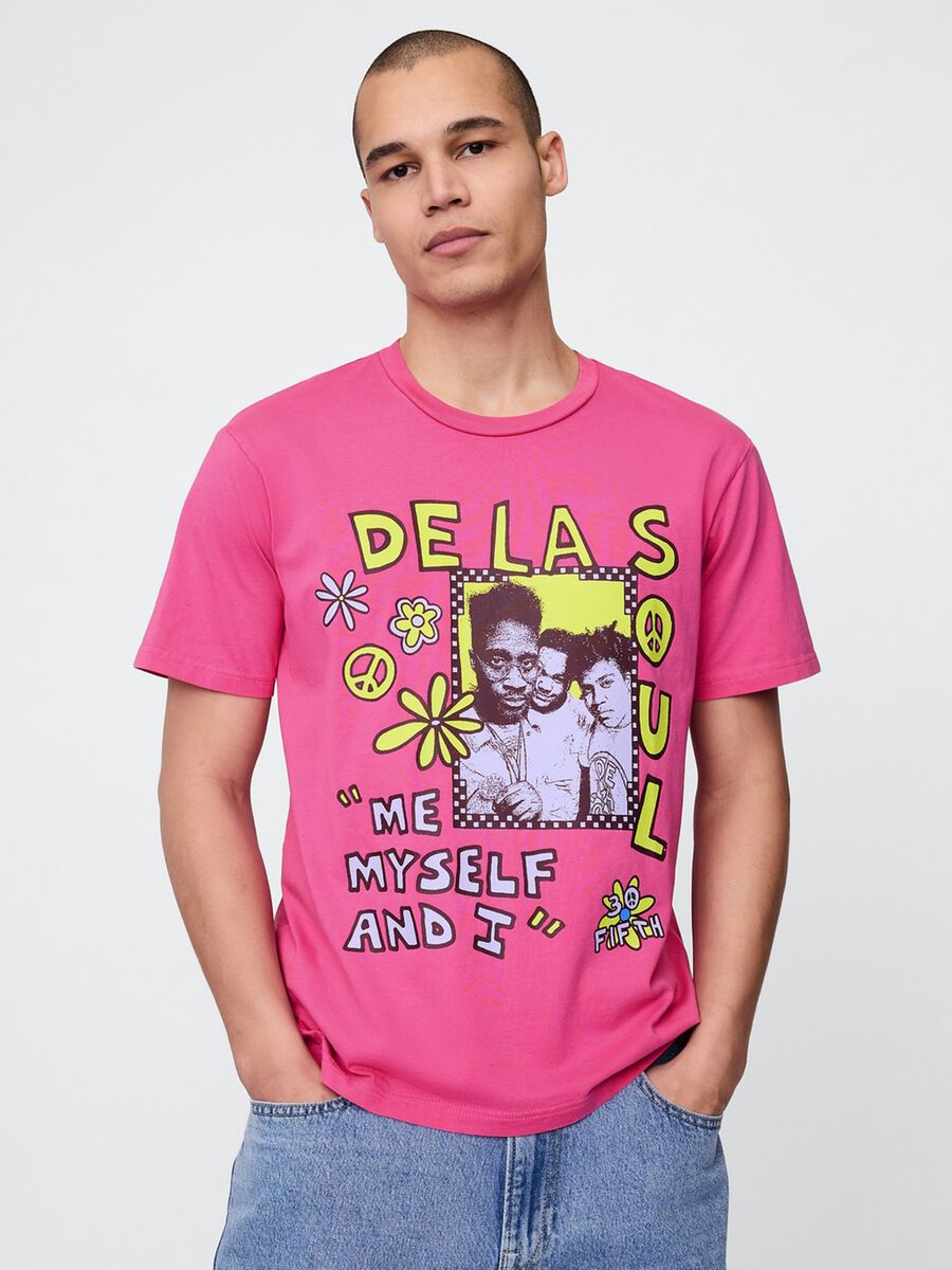 T-shirt in cotone con stampa Man_0