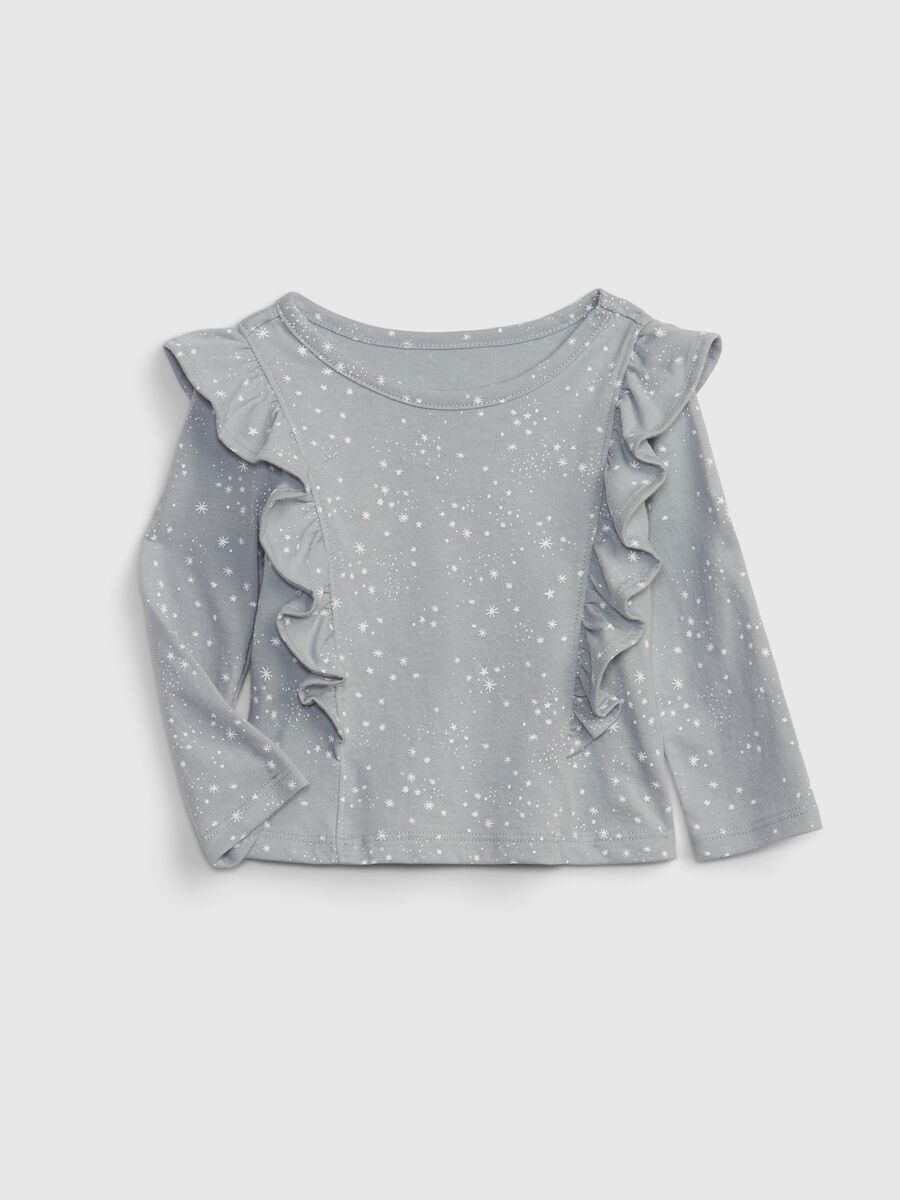 Long-sleeved T-shirt with print and flounces Toddler Girl_0