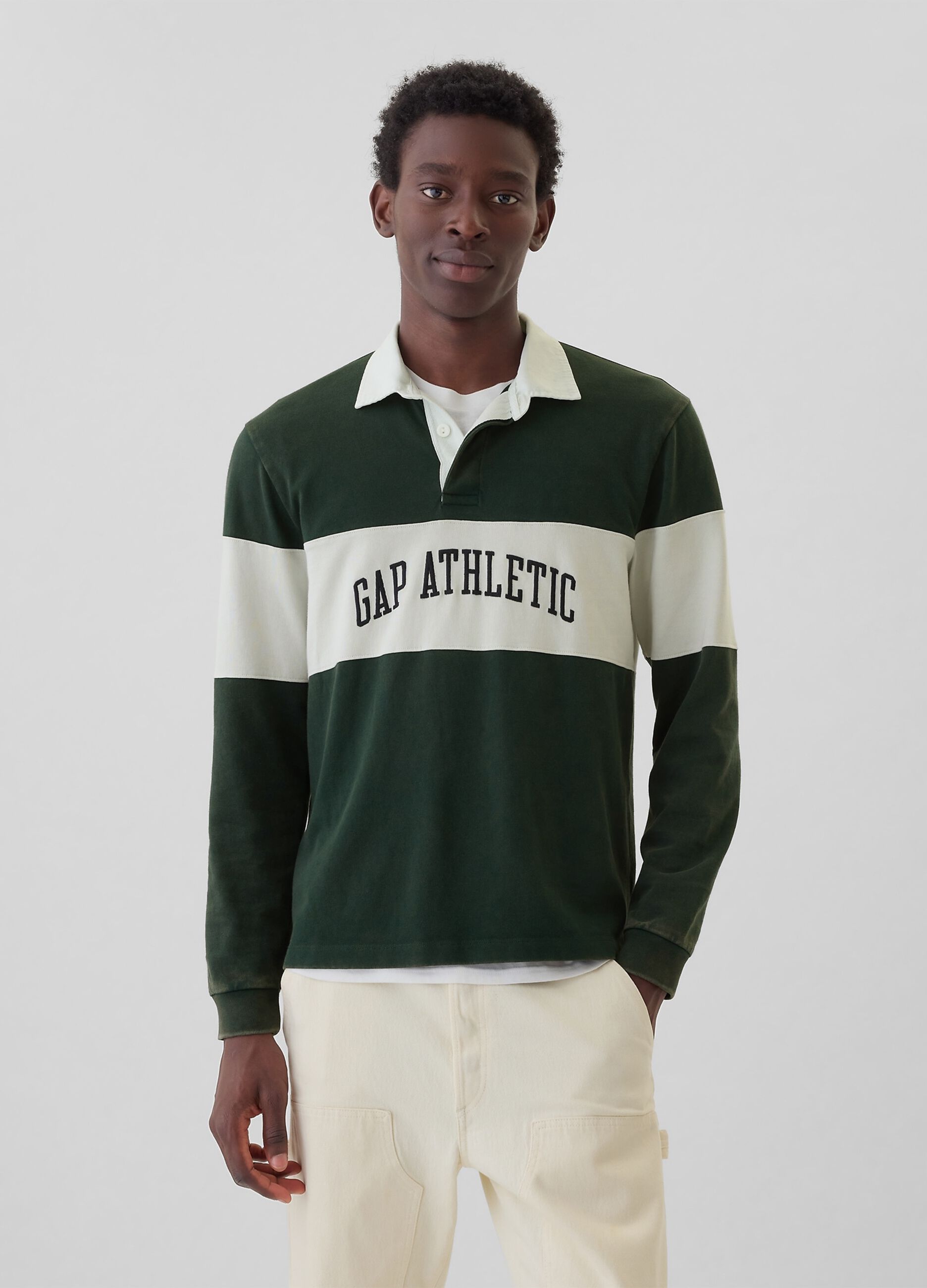 Cotton polo shirt with logo print