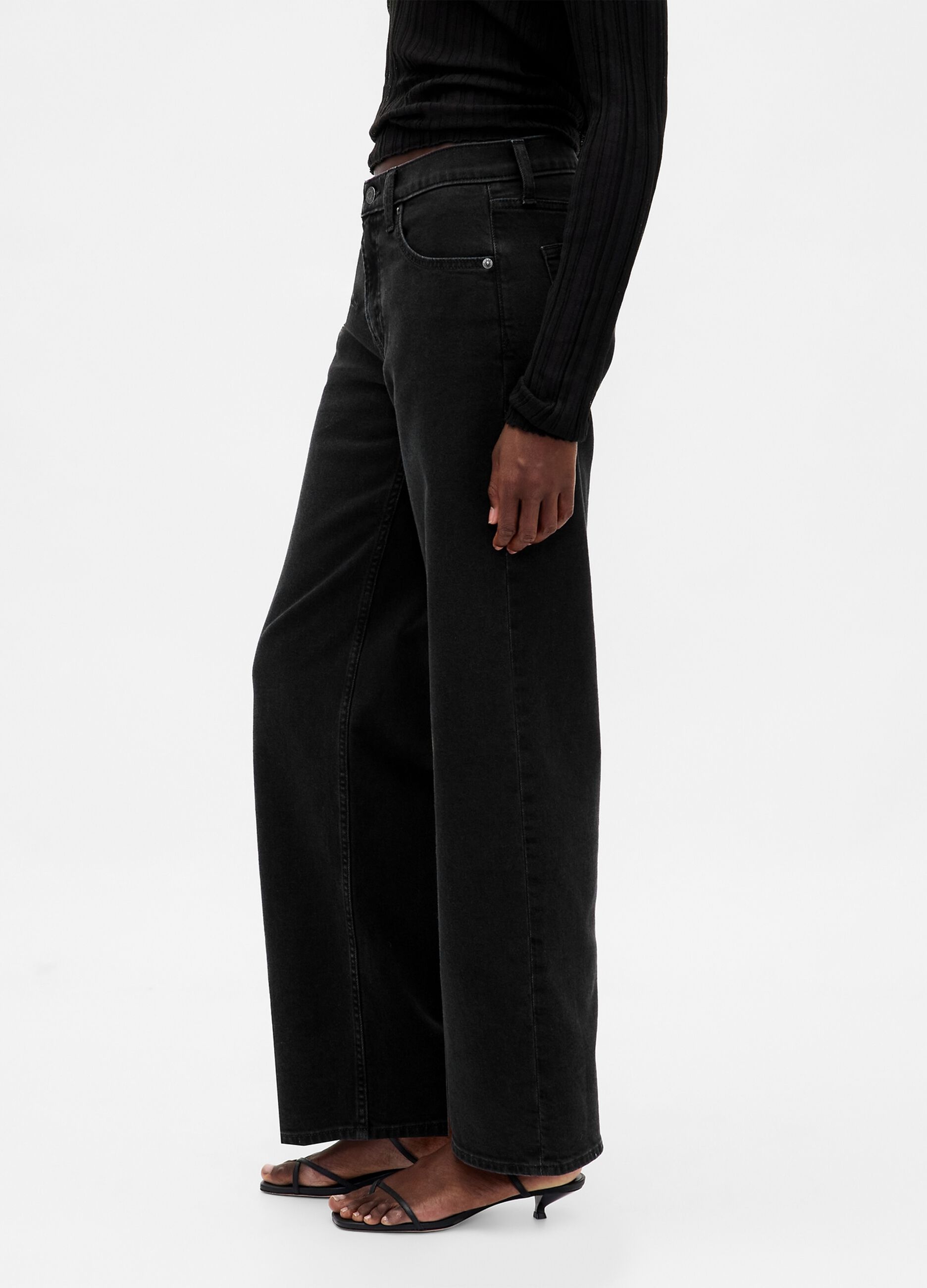 Pantaloni in denim nero elasticizzato_3