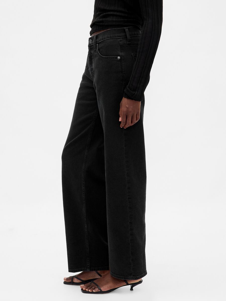 Pantaloni in denim nero elasticizzato Donna_3