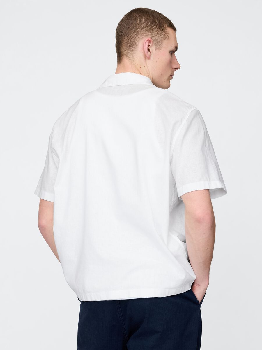 Camicia a maniche corte bianca Gap in lino e cotone Uomo_2