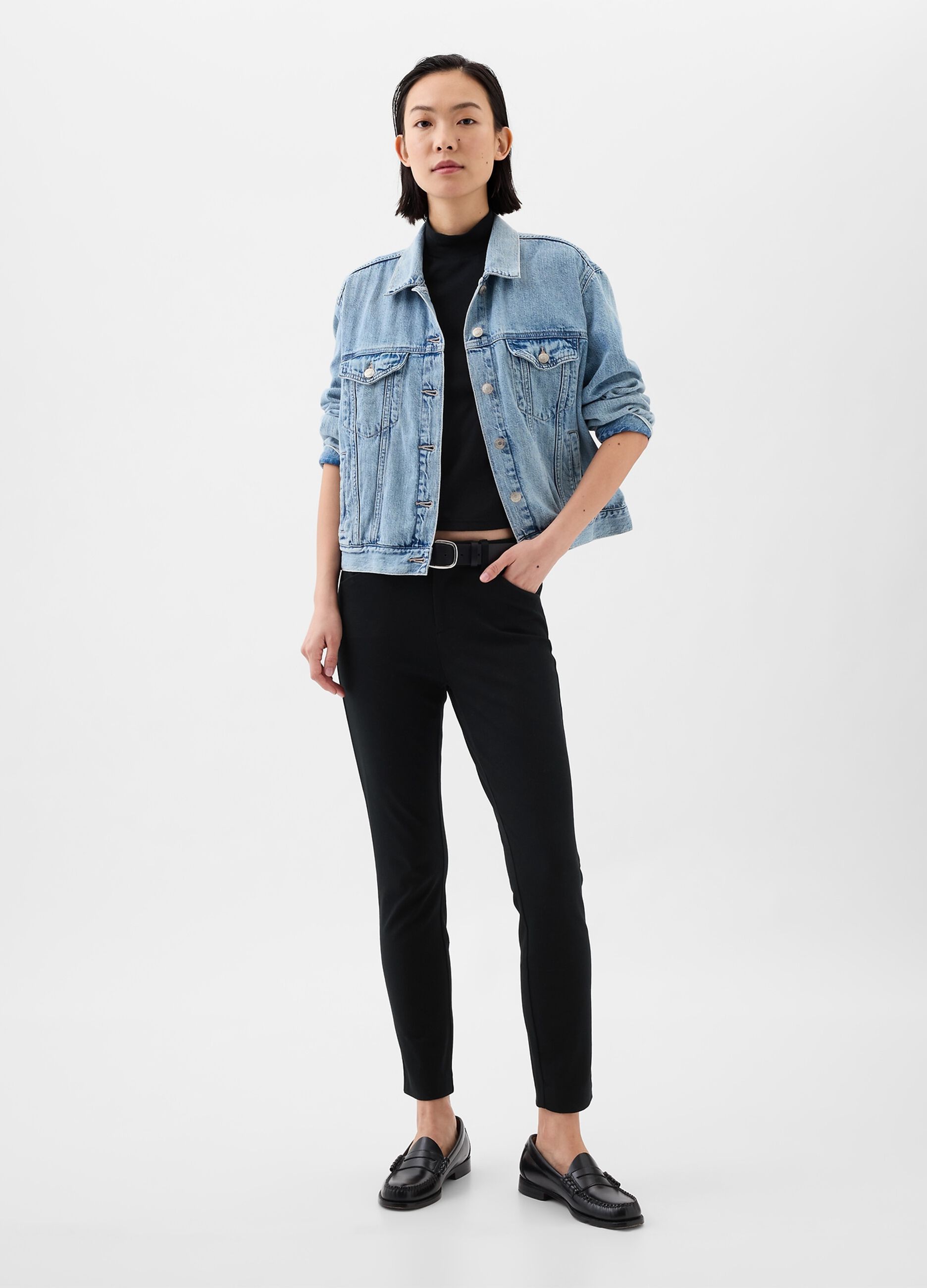 Pantalone a sigaretta in cotone stretch