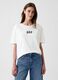 T-shirt bianca a maniche corte in cotone_0
