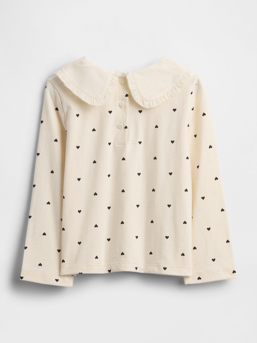 White Long Sleeve Top with Decorative Collar Girl_1