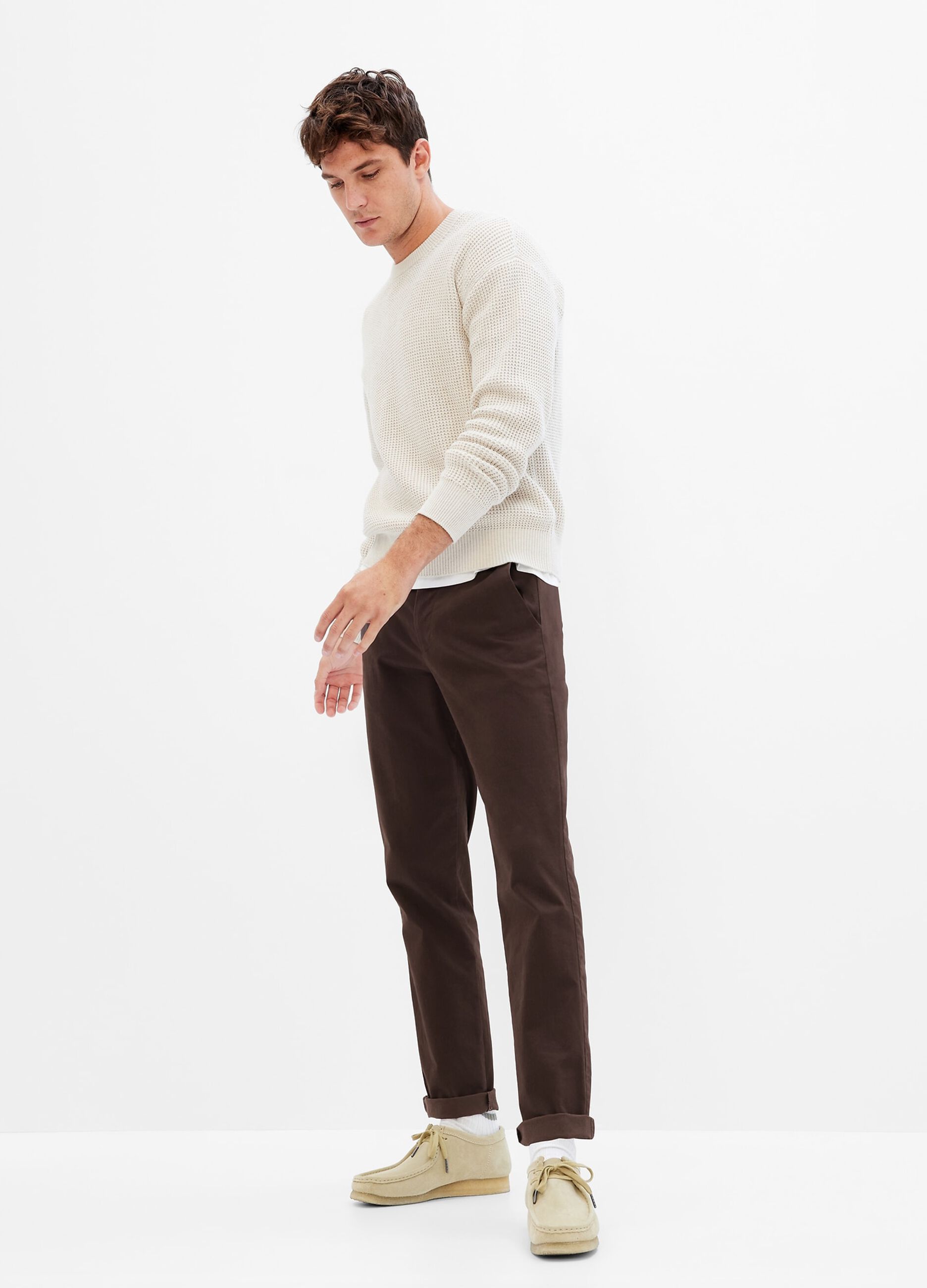 Slim-fit, stretch cotton trousers_0