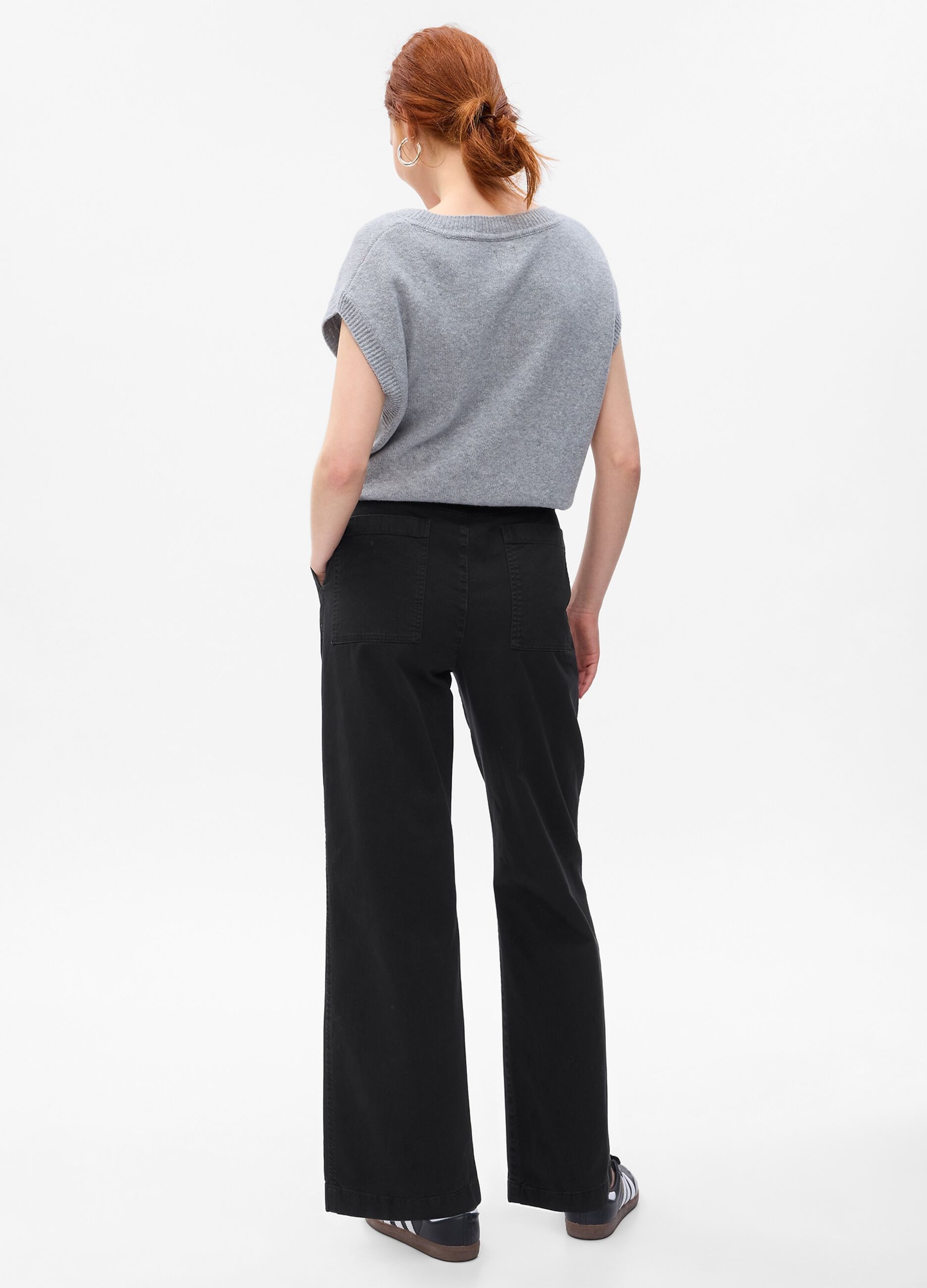 Pantaloni loose fit con vita media_2