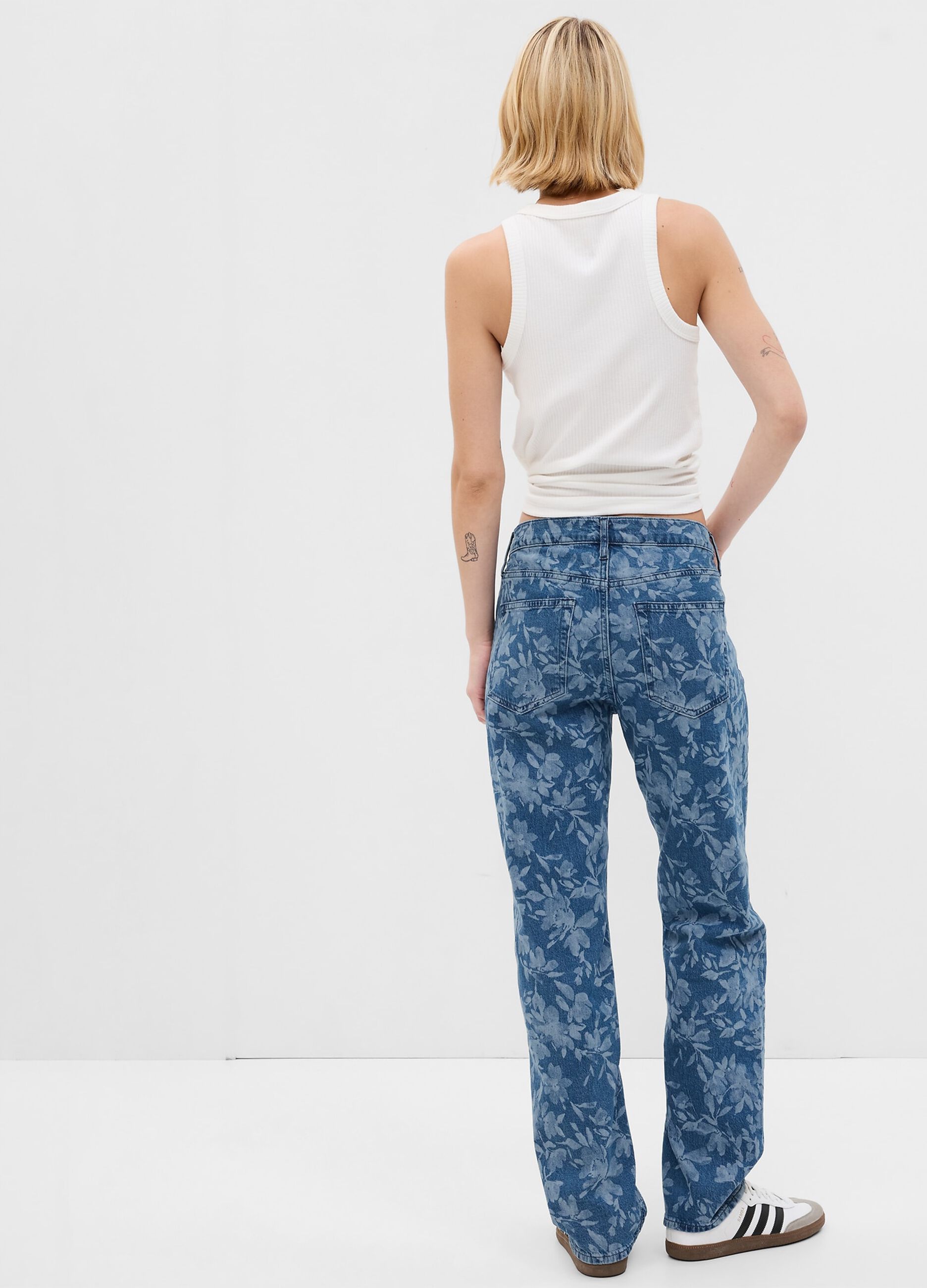 Loose-fit jeans with all-over laser print_2