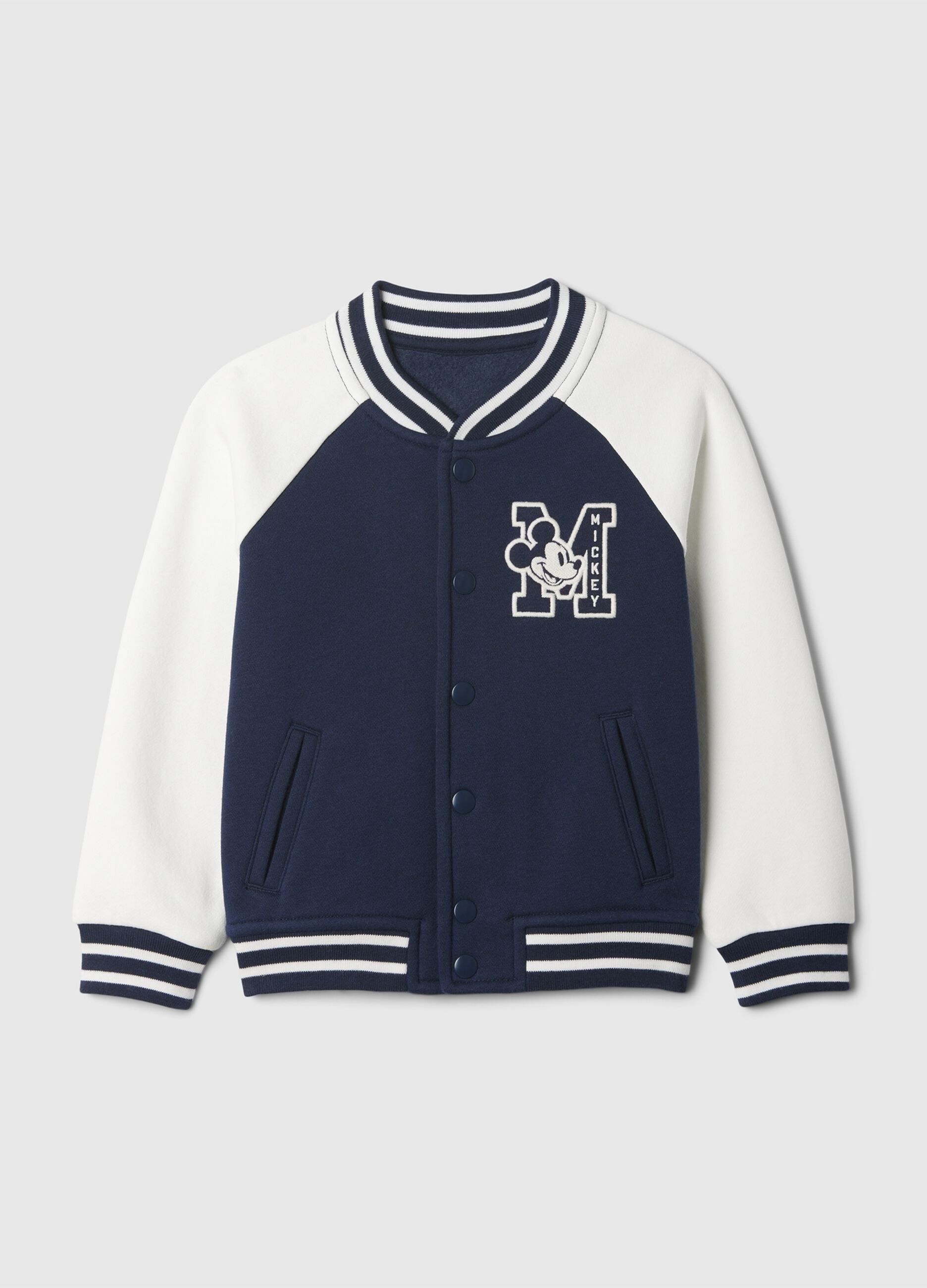 Felpa varsity con stampa Topolino