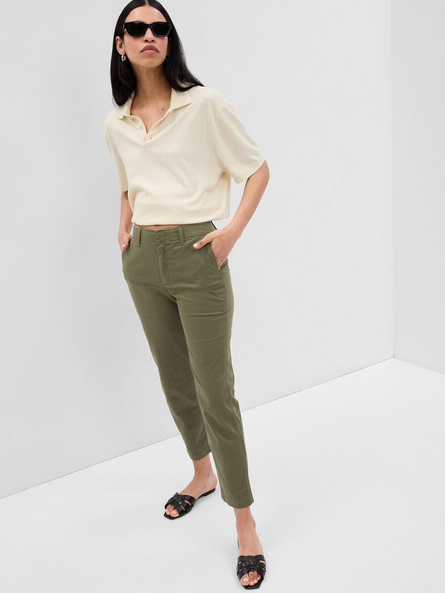 Slim-fit mid-rise chino trousers Woman_0