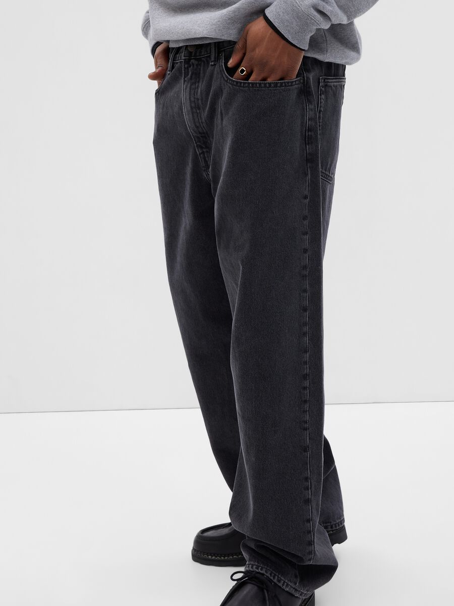 Jeans baggy fit a vita media Uomo_1